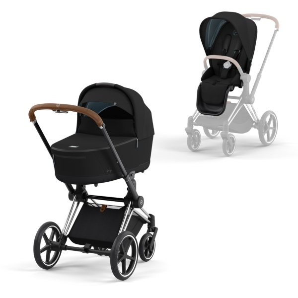 NY! Cybex, Barnevogn, Platinum Line, Priam, Duo - Deep Black/Chrome Brown
