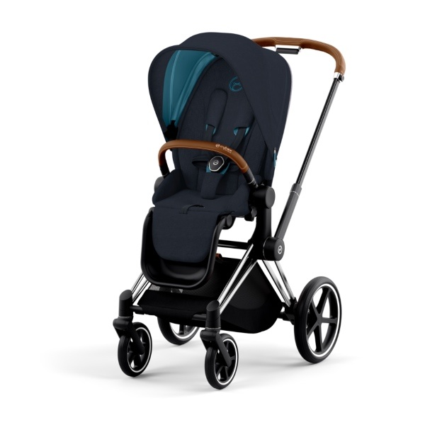 NY! Cybex, Barnevogn, Platinum Line, Priam, Sportsvogn, Plus - Midnight Blue/Chrome Brown