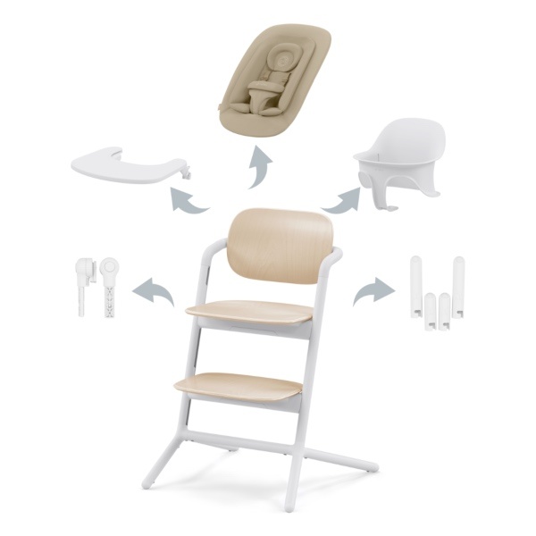 Cybex, Spisestol, Lemo Chair, 4i1 Pakke - Sand White