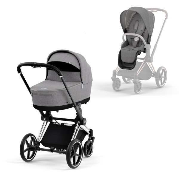 NY! Cybex, Barnevogn, Platinum Line, Priam, Duo, Plus - Manhattan Grey/Chrome Black