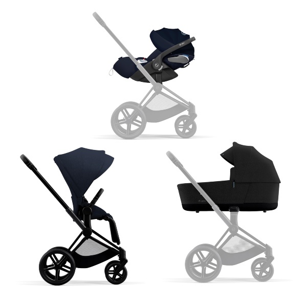 NY! Cybex, Barnevogn, Platinum Line, Priam, Travelsystem 3i1 - Midnight Blue/Matt Black