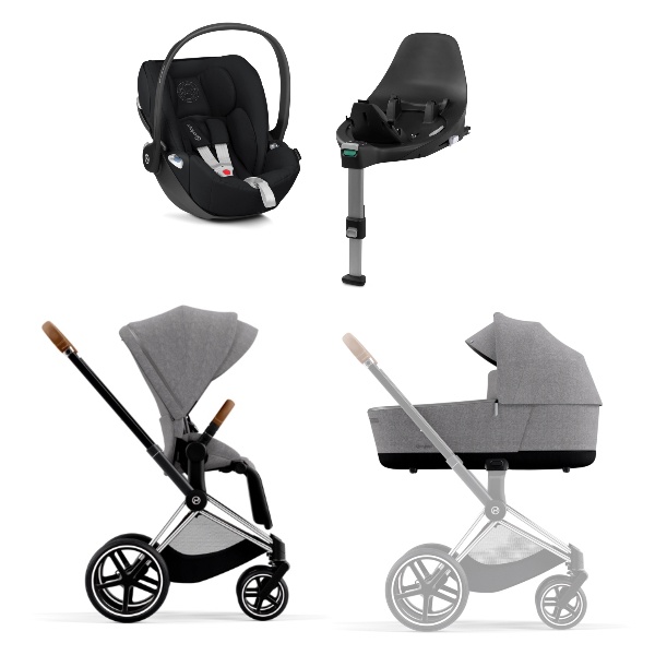 NY! Cybex, Barnevogn, Platinum Line, Priam, Travelsystem 4i1, Plus - Manhattan Grey/Chrome Brown
