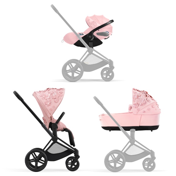Cybex, Barnevogn, Priam, 3i1, Fashion Collections - Simply Flowers/Pale Blush