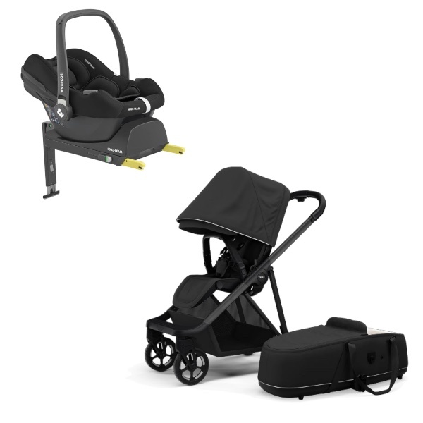 Thule, Kombi-/Duovogn, Shine inkl. Maxi-Cosi CabrioFix & Base - Black/Black
