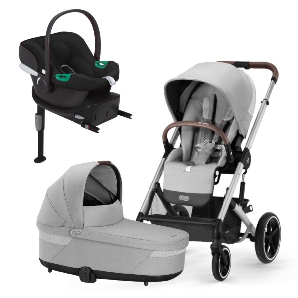 Cybex, Barnevogn, Balios S Lux, Travelsystem inkl. Aton B2 & Base One - Lava Grey