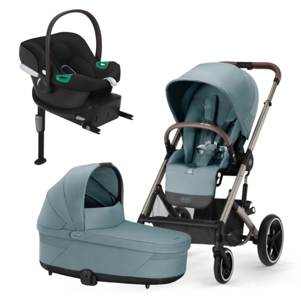 Cybex, Barnevogn, Balios S Lux, Travelsystem inkl. Aton B2 & Base One - Sky Blue