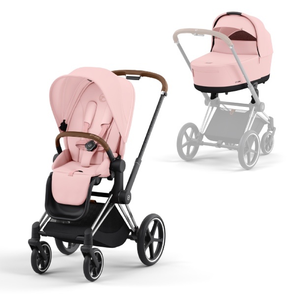 Cybex, Barnevogn, Platinum Line, Priam, Duo - Peach Pink/Chrome Brown