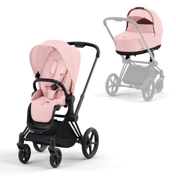 Cybex, Barnevogn, Platinum Line, Priam, Duo - Peach Pink/Matt Black