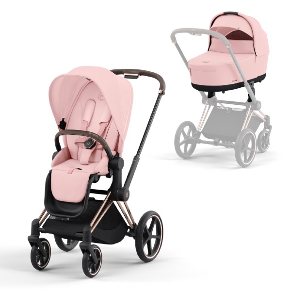 Cybex, Barnevogn, Platinum Line, Priam, Duo - Peach Pink/Rosegold