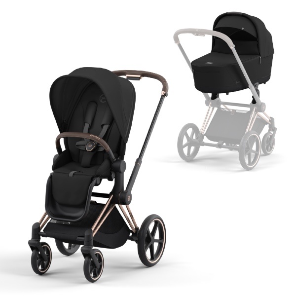 Cybex, Barnevogn, Platinum Line, Priam, Duo - Sepia Black/Rosegold