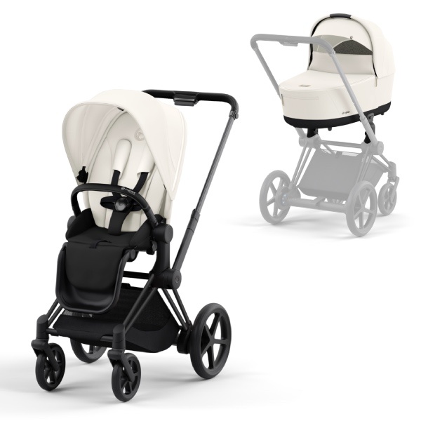Cybex, Barnevogn, Platinum Line, e-Priam, Duo - Off White/Matt Black