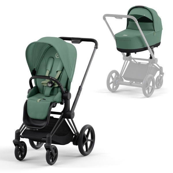 Cybex, Barnevogn, Platinum Line, e-Priam, Duo - Leaf Green/Matt Black