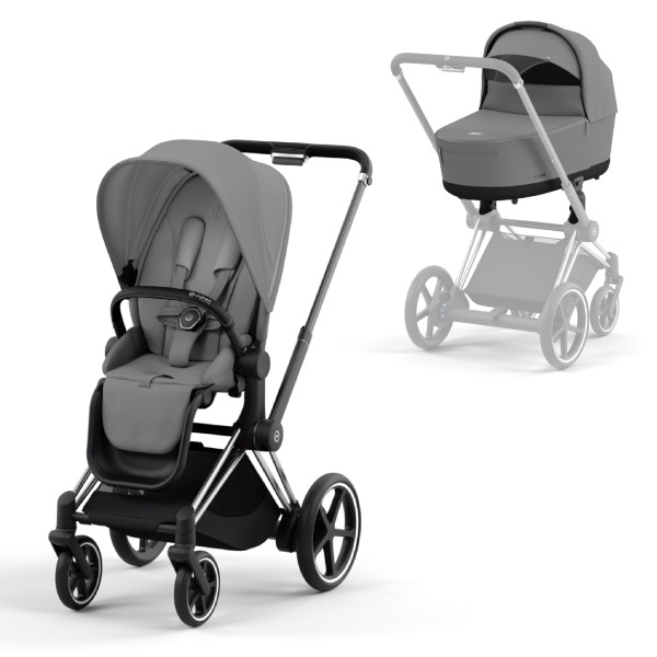 Cybex, Barnevogn, Platinum Line, e-Priam, Duo - Mirage Grey/Chrome Black