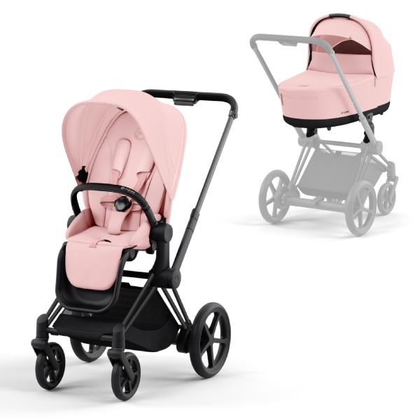 Cybex, Barnevogn, Platinum Line, e-Priam, Duo - Peach Pink/Matt Black