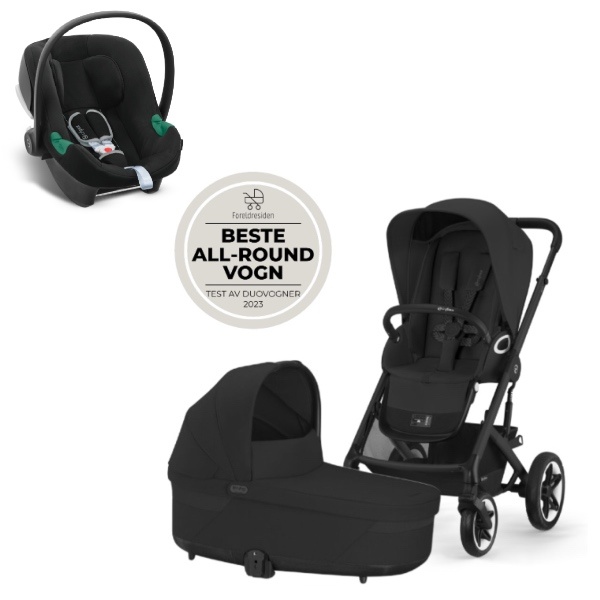 Cybex, Travelsystem 3i1, Talos S Lux Duo inkl. Aton B2, Babybilstol - Moon Black